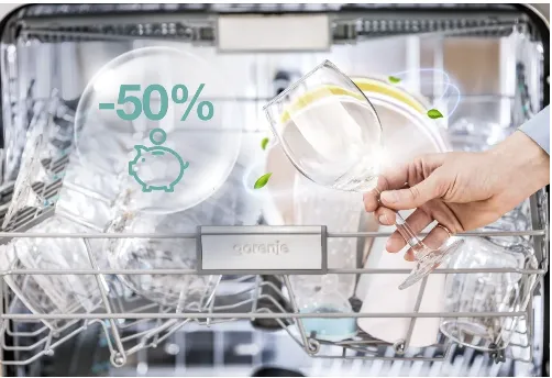 מדיח כלים אינטגרלי מלא 60 ס"מ Inverter פתיחה אוטומטית 16 מערכות כלים דלת סלייד תוצרת Gorenje דגם GV673C62