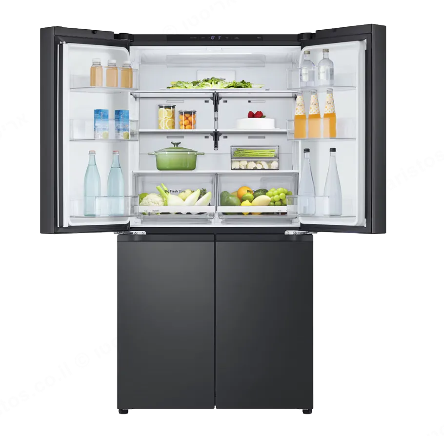 LG מקרר 4 דלתות 90 ס"מ 872 ליטר מנוע Inverter גימור פלדה שחורה יוקרתי מבית LG דגם GR-929B — תמונה 7