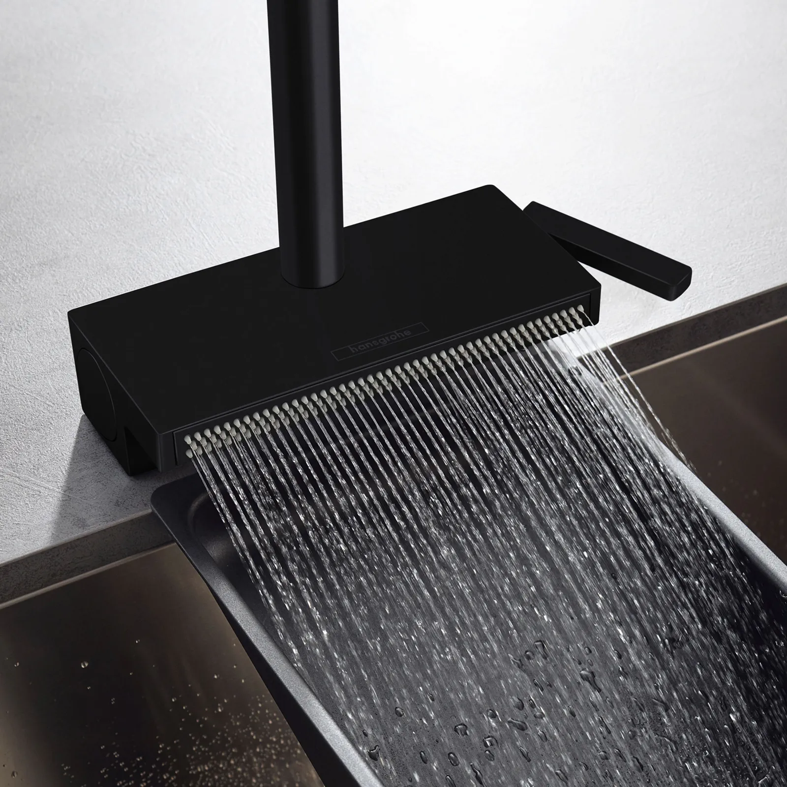 HANSGROHE ברז מטבח נשלף 170 מ"מ עם 3 מצבים מבית HANSGROHE גרמניה דגם AQUNO SELECT שחור מט — תמונה 5