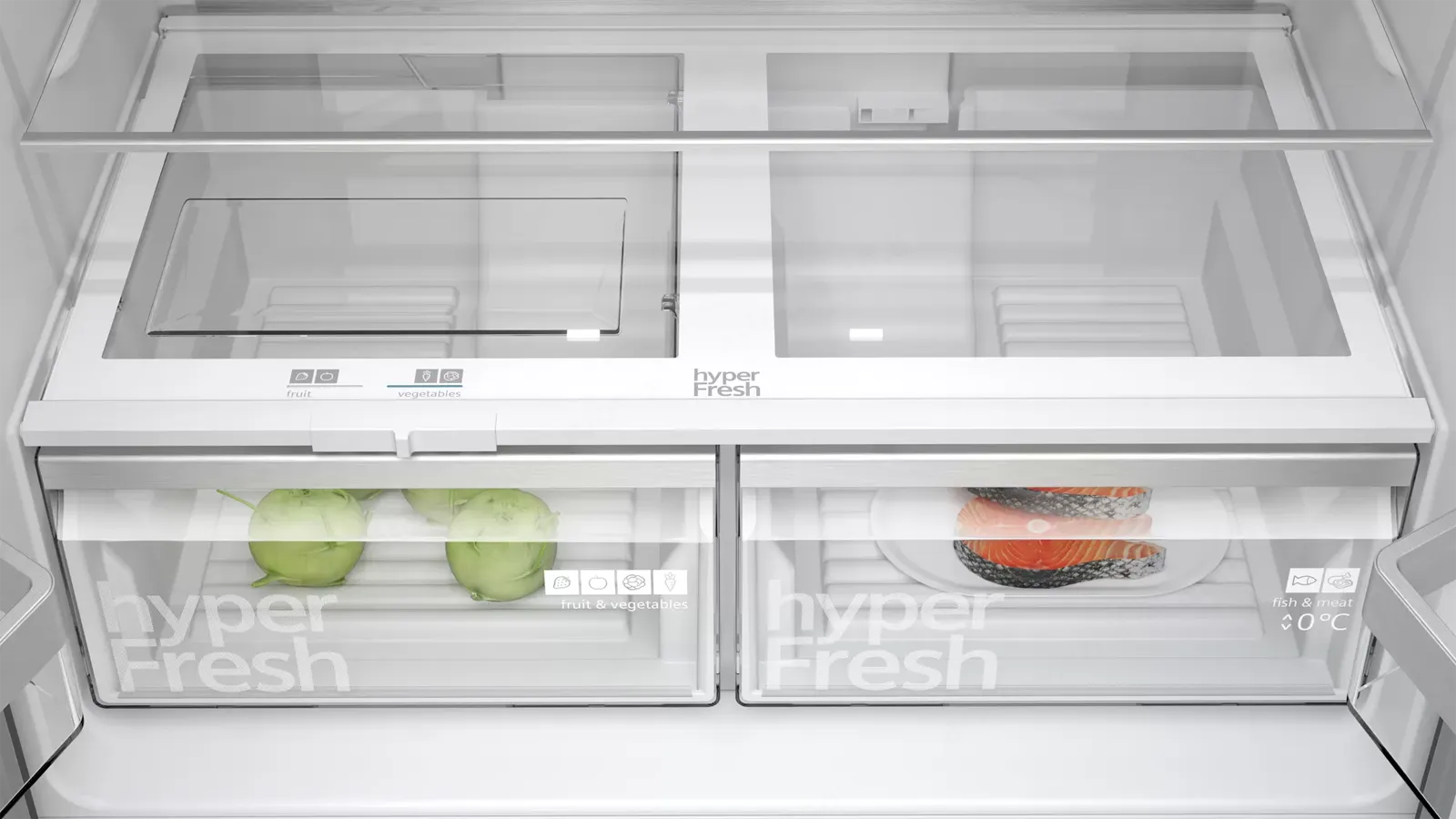 Siemens מקרר 4 דלתות 90.5 ס"מ Home Connect גימור נירוסטה שחורה תוצרת Siemens דגם KF96NAXEA — תמונה 5