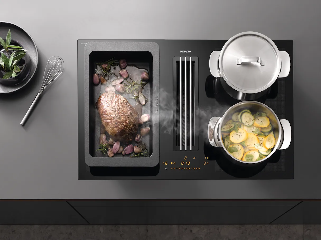 Miele כיריים אינדוקציה 80 ס"מ PowerFlex XL בשילוב קולט אדים בנוי תוצרת Miele דגם KMDA 7476 FL — תמונה 3
