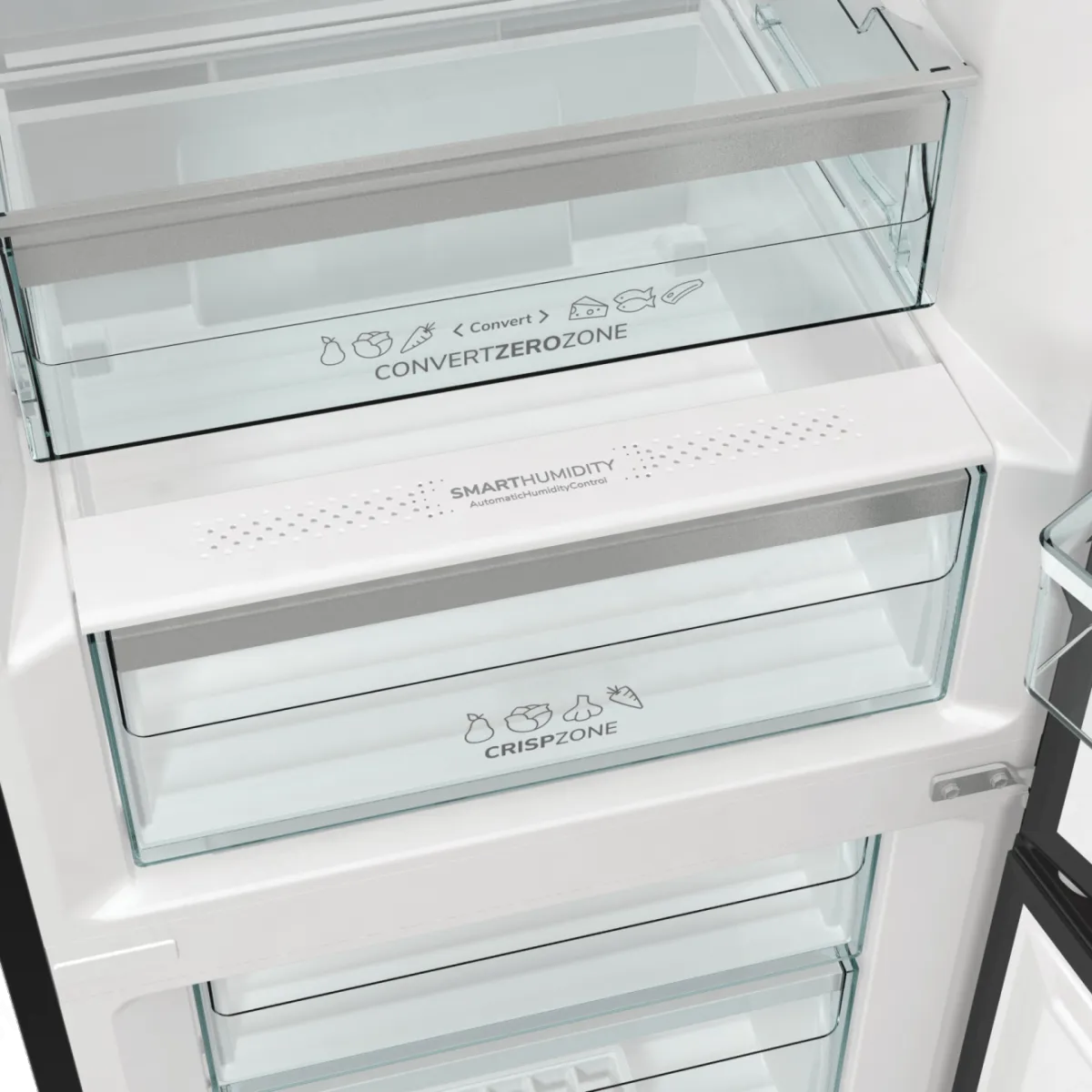 Gorenje מקרר 120 ס"מ מקפיא תחתון גמיש 2 מטר גובה 722 ליטר מנוע אינוורטר נירוסטה שחורה תוצרת Gorenje דגם NRC6204SBXL4 — תמונה 15