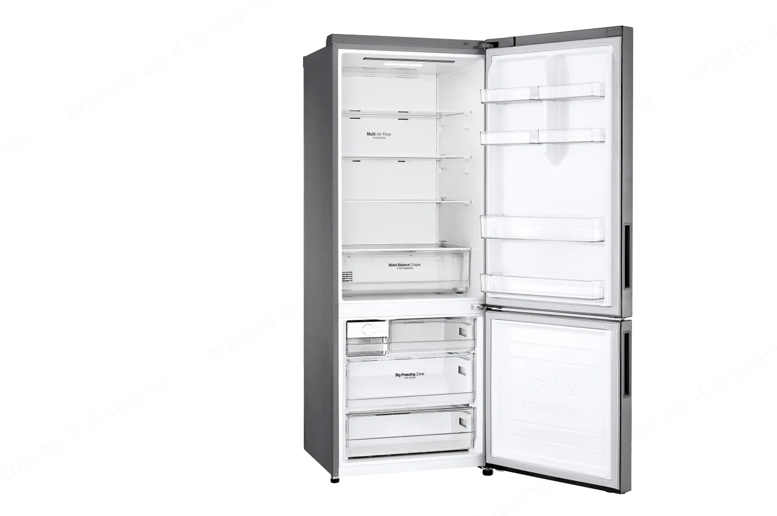 LG מקרר מקפיא תחתון 465 ליטר מדחס אינוורטר נירוסטה מוברשת מבית LG דגם GR-B479BF — תמונה 2