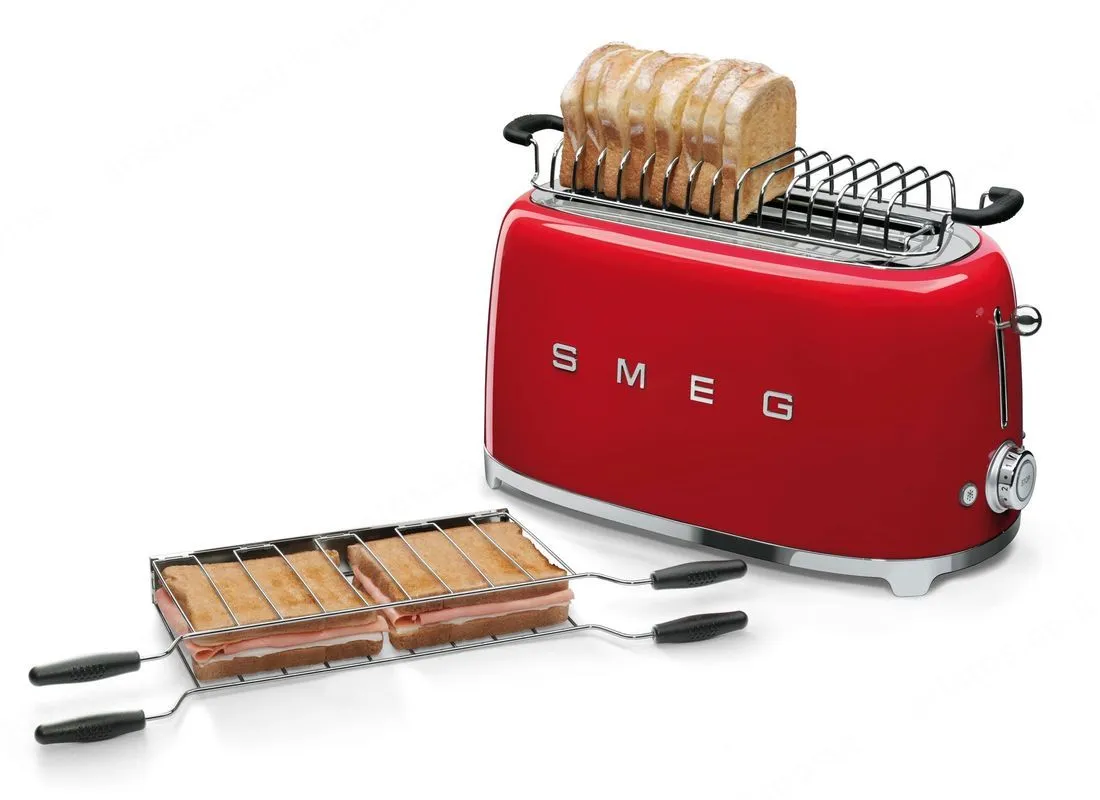 SMEG מצנם 4 פרוסות,צבע אדום,מסדרת 50's Retro Style,תוצרת SMEG דגם TSF02RDEU — תמונה 5