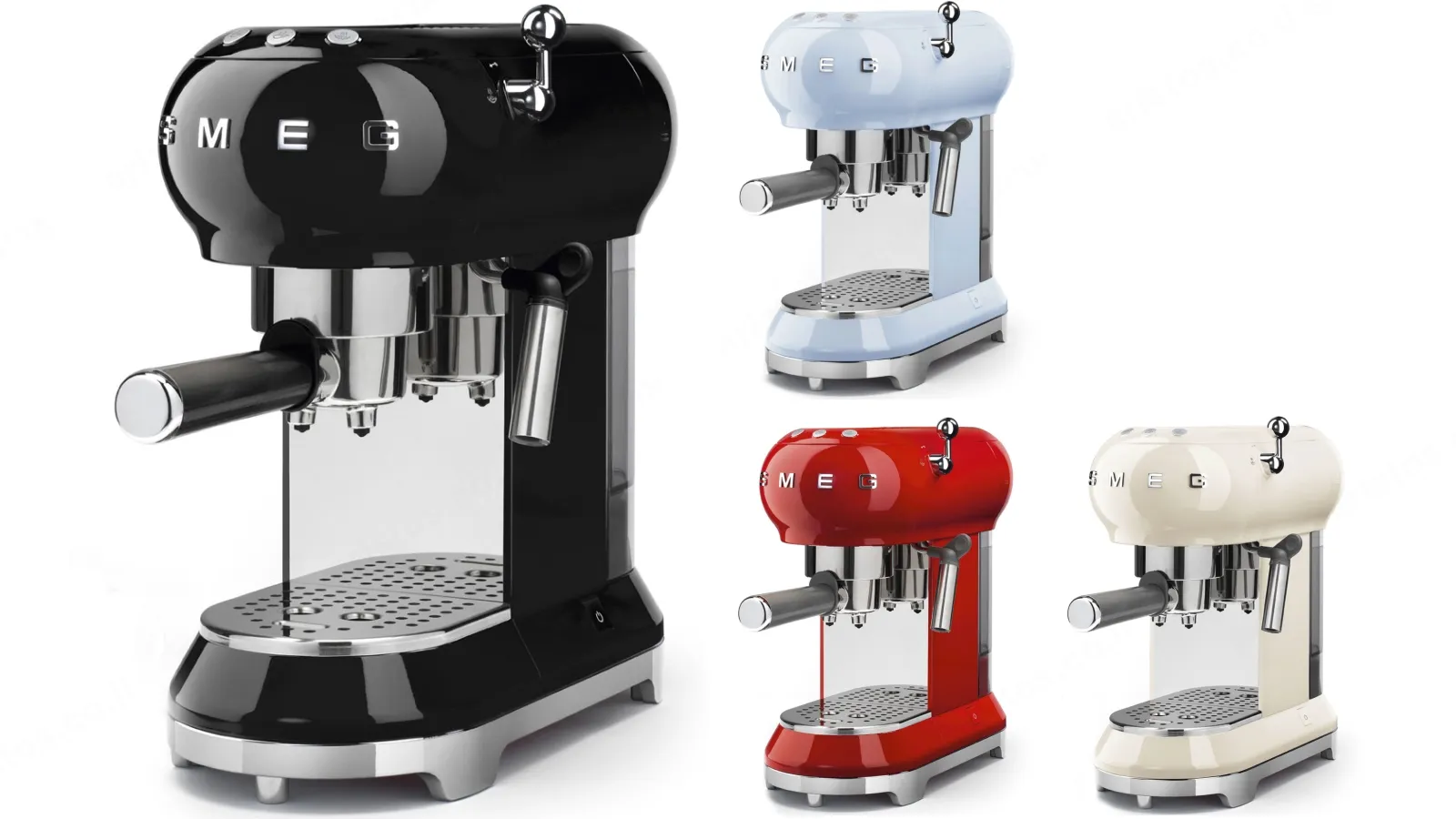 SMEG מכונת קפה מקצועית כולל מקצף חלב בצבע ורוד מסדרת 50's Retro Style,תוצרת SMEG דגם ECF01PKUK — תמונה 5