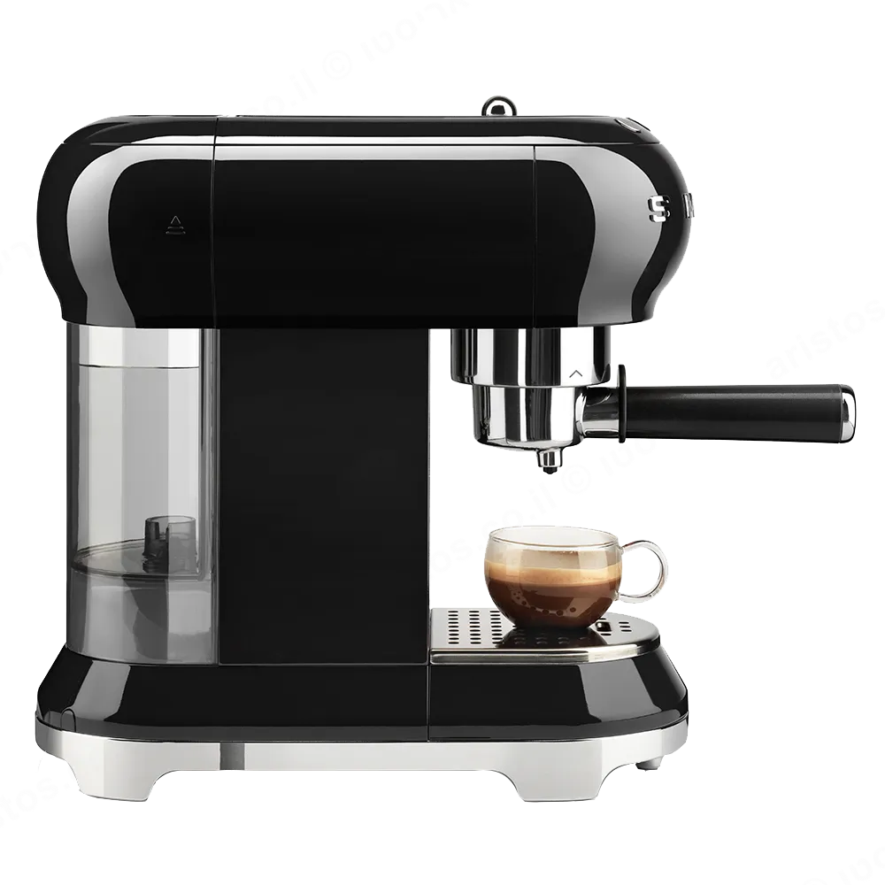 SMEG מכונת קפה מקצועית כולל מקצף חלב בצבע שחור מסדרת 50's Retro Style,תוצרת SMEG דגם ECF01BLEU — תמונה 3