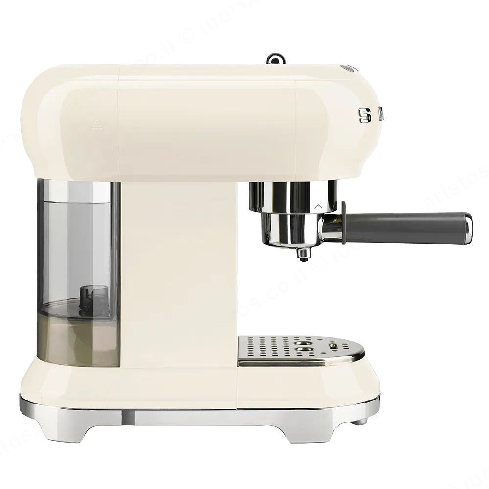 SMEG מכונת קפה מקצועית כולל מקצף חלב בצבע שמנת מסדרת 50's Retro Style,תוצרת SMEG דגם ECF01RDEU — תמונה 4