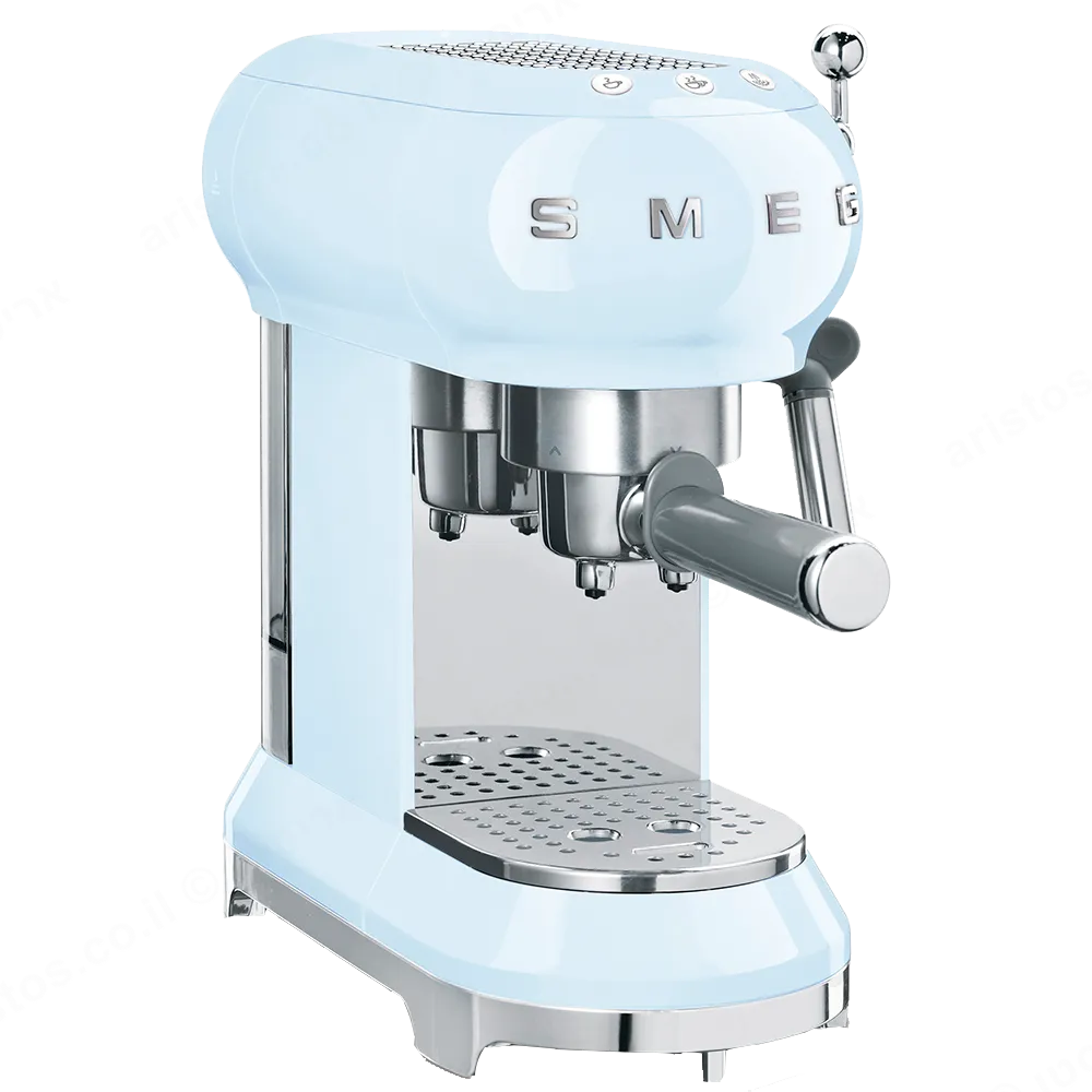 SMEG מכונת קפה מקצועית כולל מקצף חלב בצבע כחול פסטל מסדרת 50's Retro Style,תוצרת SMEG דגם ECF01PBEU — תמונה 4