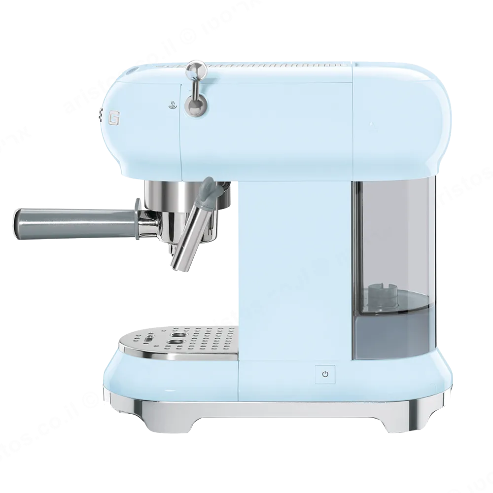 SMEG מכונת קפה מקצועית כולל מקצף חלב בצבע כחול פסטל מסדרת 50's Retro Style,תוצרת SMEG דגם ECF01PBEU — תמונה 2