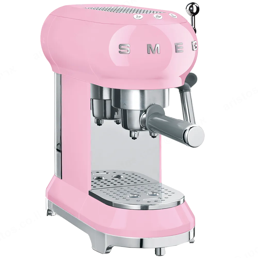 SMEG מכונת קפה מקצועית כולל מקצף חלב בצבע ורוד מסדרת 50's Retro Style,תוצרת SMEG דגם ECF01PKUK — תמונה 4