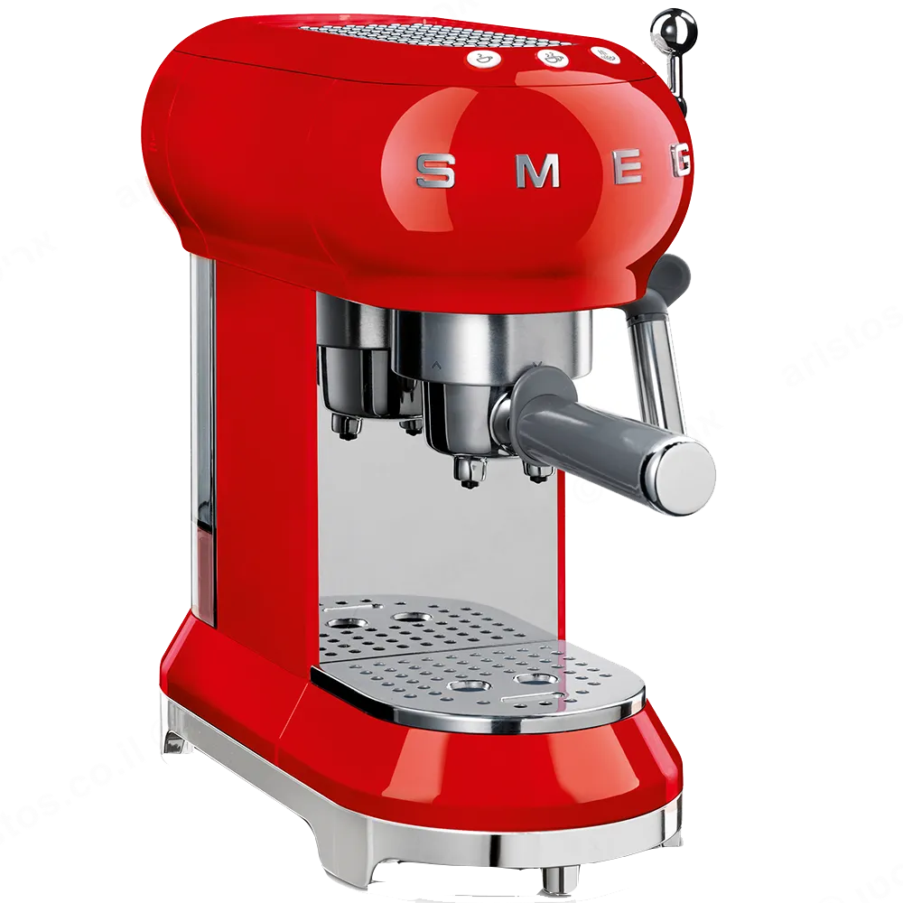 SMEG מכונת קפה מקצועית כולל מקצף חלב בצבע אדום מסדרת 50's Retro Style,מבית ECF01RDEUדגם ECF01RDEU — תמונה 3