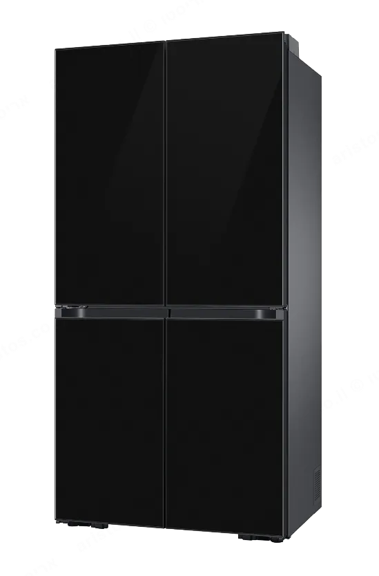 Samsung מקרר 4 דלתות 90 ס"מ קו אפס 648 ליטר גימור שחור פיאנו זכוכית סדרת Bespoke תוצרת Samsung דגם RM70F63REB — תמונה 3