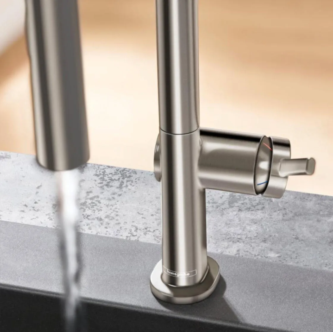 HANSGROHE ברז מטבח נשלף בגימור נירוסטה מוברשת TALIS מבית HANSGROHE גרמניה דגם 72800800  — תמונה 3