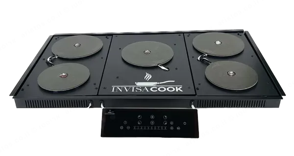 Invisacook כיריים אינדוקציה נסתרות לבישול ישירות בשיש השראתי 2-5 מוקדים חיבור Wi-Fi תוצרת Invisacook USA — תמונה 9