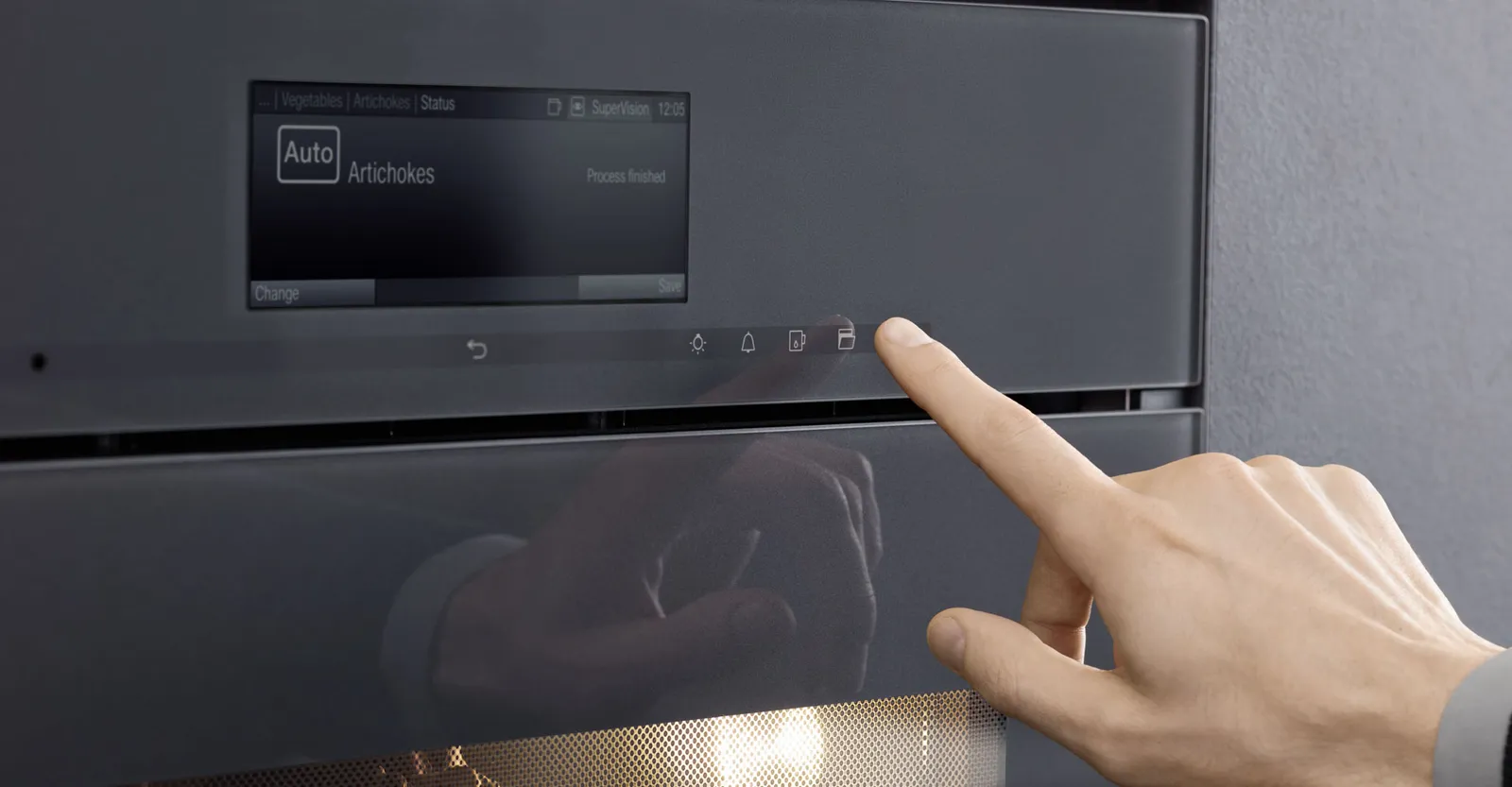 תנור בנוי 60 ס"מ פירוליטי 76 ליטר אפייה עם לחות ArtLine Touch2Open תוצרת Miele דגם H 7464 BPX white