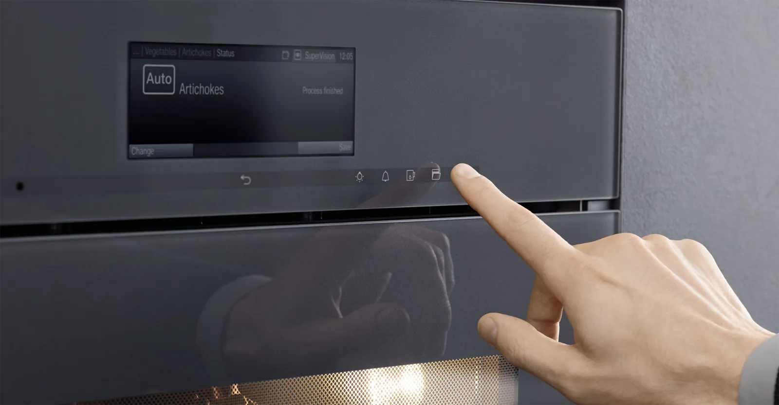 Miele תנור שף פירוליטי 45 ס"מ אפייה עם לחות M-Touch תוצרת Miele דגם H 7840 BP grey — תמונה 5