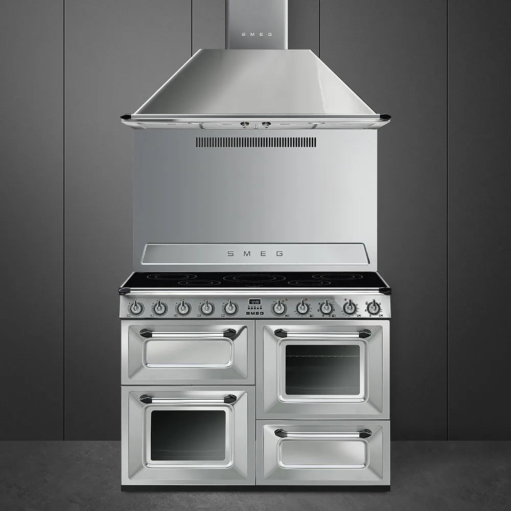 SMEG תנור עם 3 חללי בישול ותא אחסון משולב עם כיריים אינדוקציה 110 ס"מ, נירוסטה סדרת Victoria תוצרת SMEG דגם TR4110IX — תמונה 3