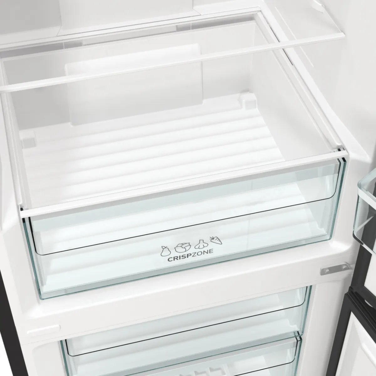 Gorenje מקרר מקפיא תחתון קו ארון רוחב 120 ס"מ 2 מטר גובה נירוסטה שחורה תוצרת Gorenje דגם NRK6202EBXL4 — תמונה 6