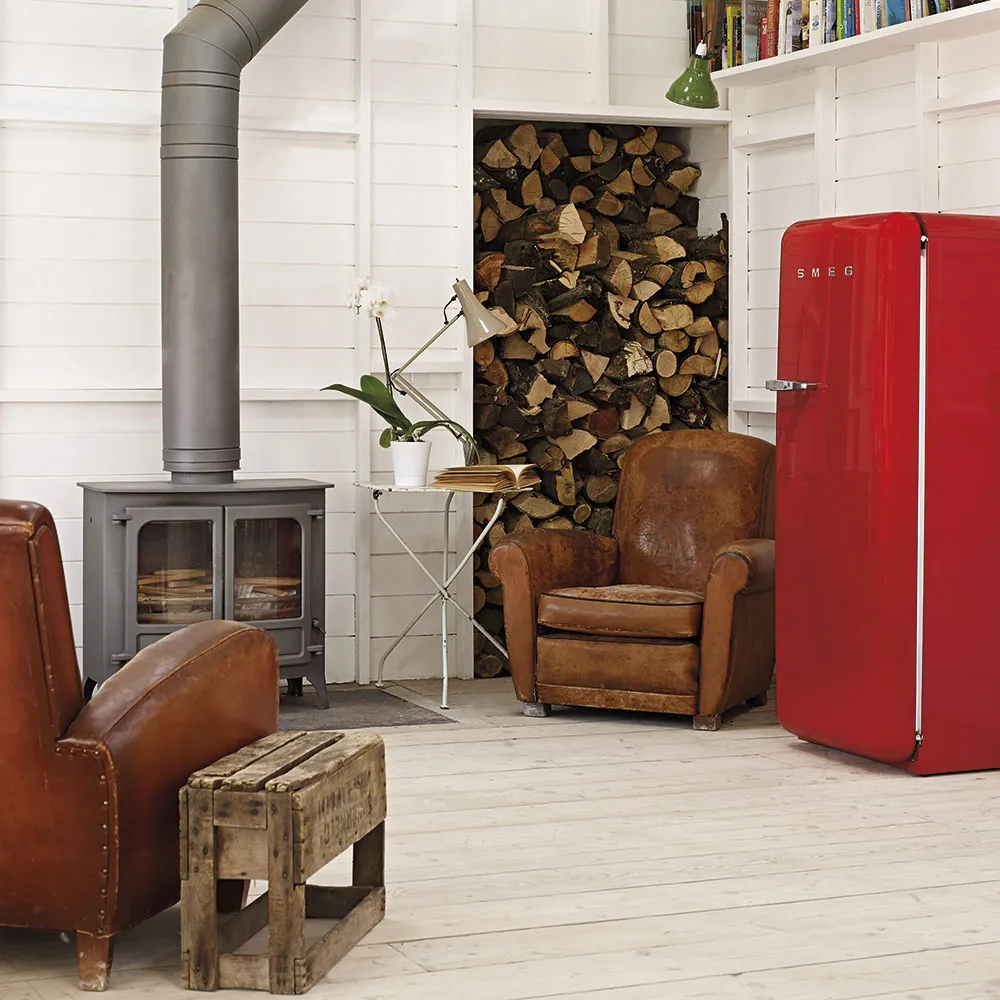 SMEG מקרר משולב מקפיא רטרו מסדרת 50'Retro Style תוצרת SMEG דגם FAB28RRV1 אדום קטיפה — תמונה 3