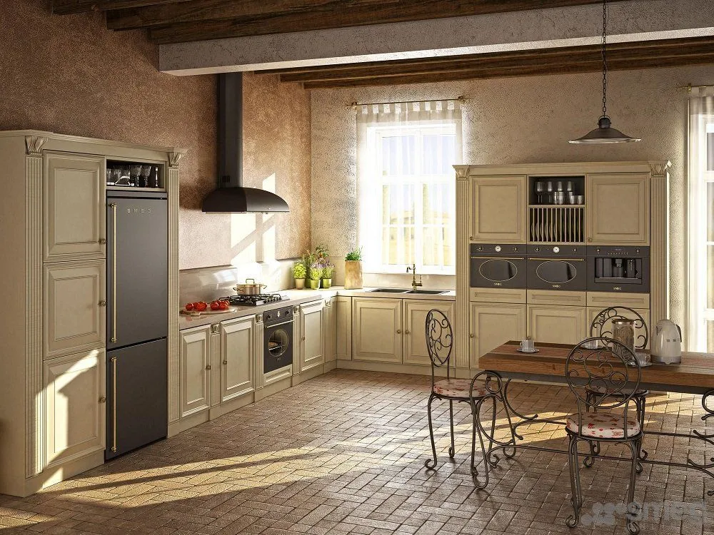 SMEG קולט אדים 90 ס"מ שחור פחם בגימור מוזהב סדרת Colonial תוצרת SMEG דגם KS89AE — תמונה 2