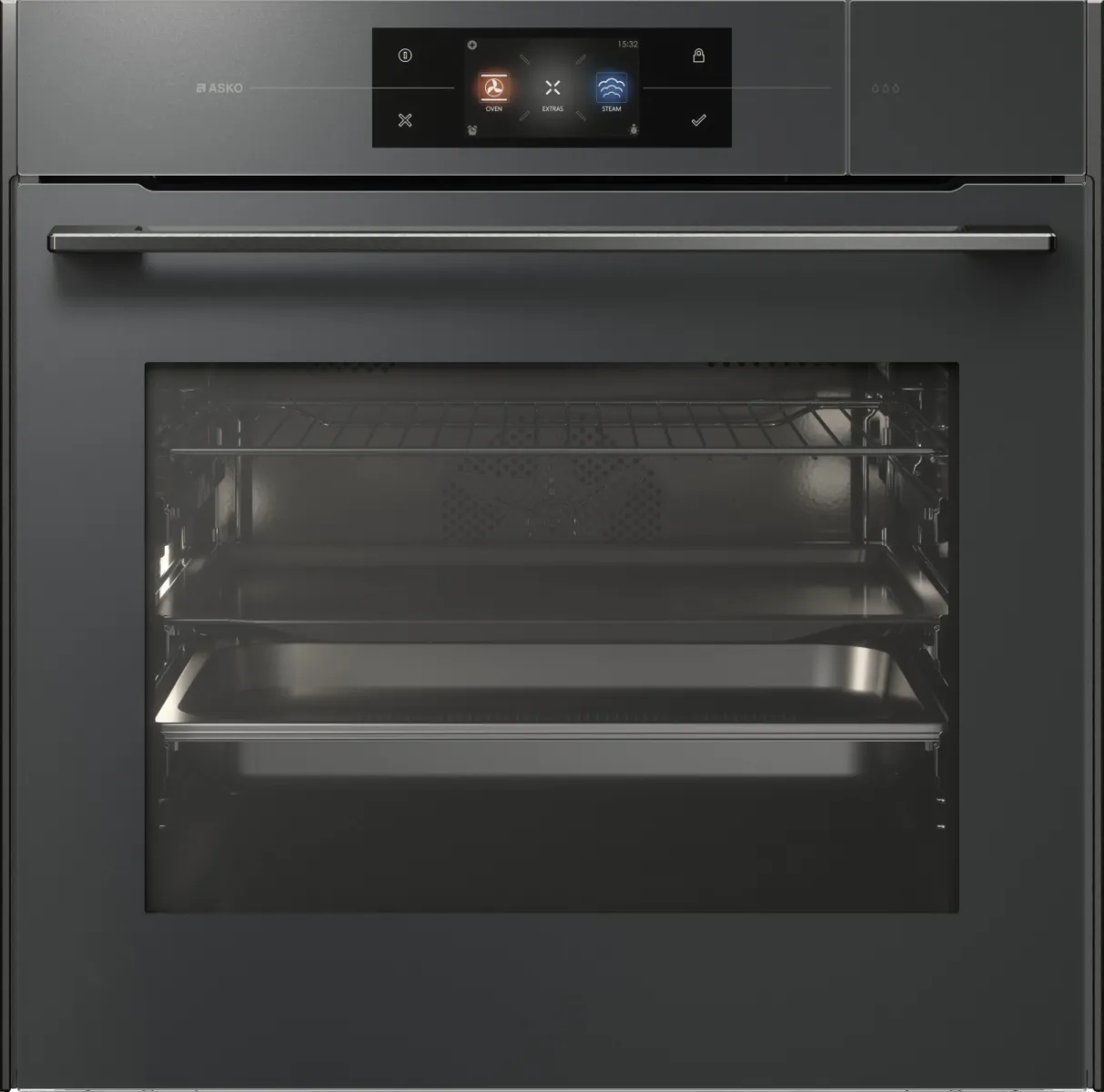 ASKO  תנור בנוי 60 ס"מ בישול באדים Pure Steam Sous Vide גימור אפור פנינה סדרת Elements Pearl Grey תוצרת ASKO דגם OCS8678GG — תמונה 2