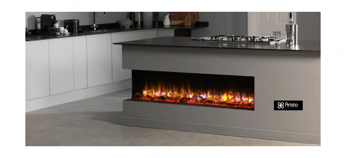 Charlton & Jenrick קמין חשמלי 150 ס"מ הספק 2kW תצוגת להבה ריאליסטית תלת ממדית מבית Charlton & Jenrick אנגליה דגם i1500e Slim — תמונה 2