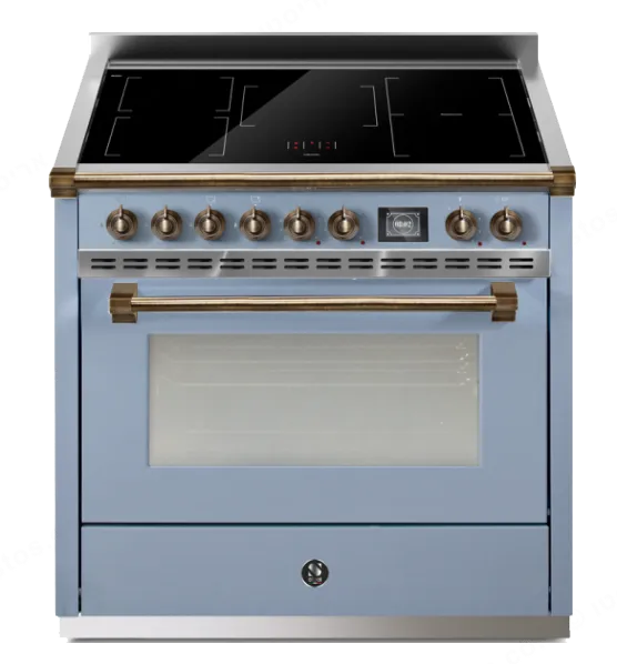 Steel תנור COMBISTEAM משולב כיריים אינדוקציה 90 ס"מ 315 מעלות גימור תכלת תוצרת Steel דגם Ascot 90 5FI CELESTE — תמונה 3