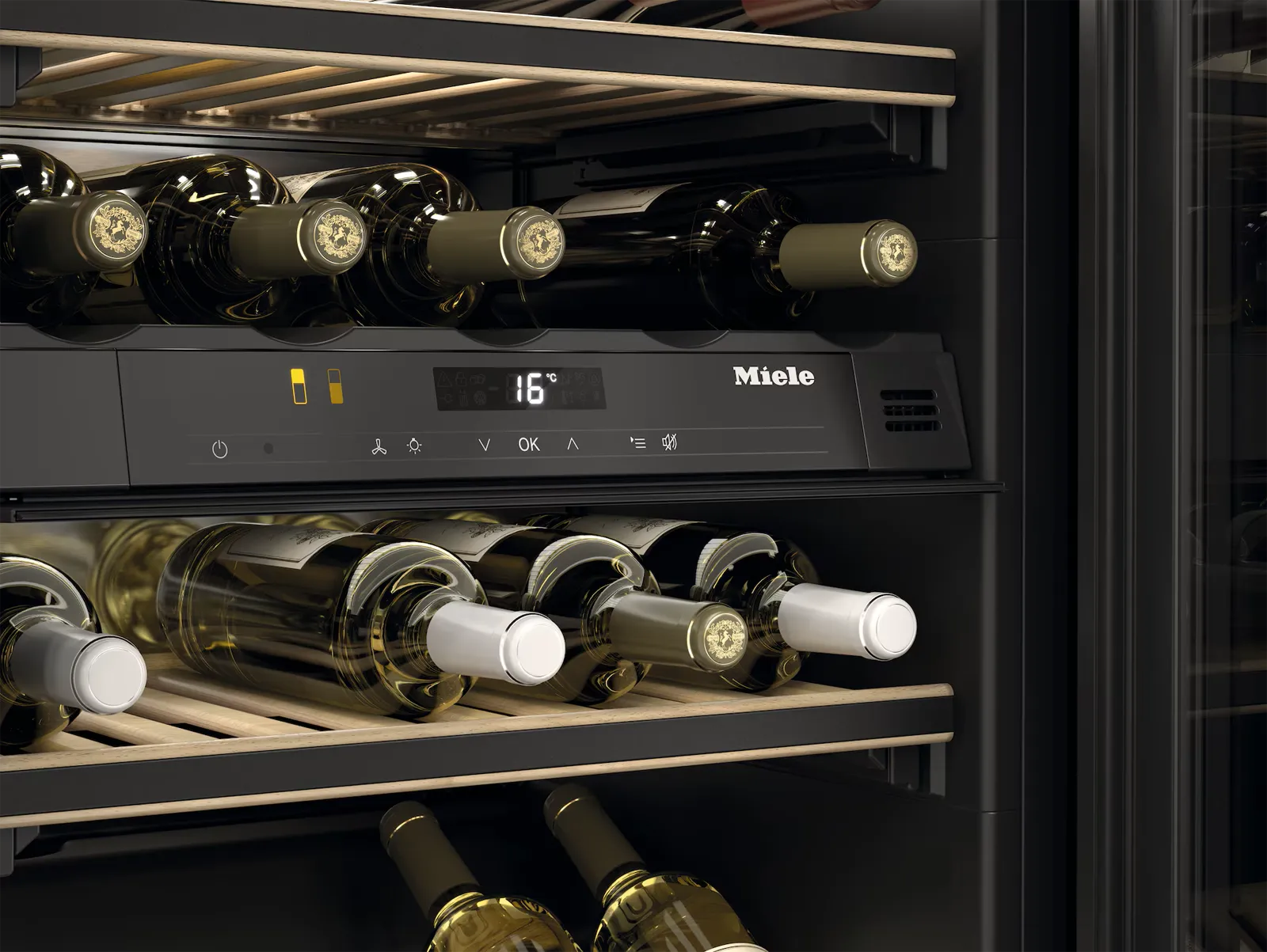 Miele מקרר יינות אינטגרלי גובה 91 ס"מ 33 בקבוקים פתיחה חשמלית ללא ידית תוצרת Miele דגם KWT 6422 Graphite Grey — תמונה 10