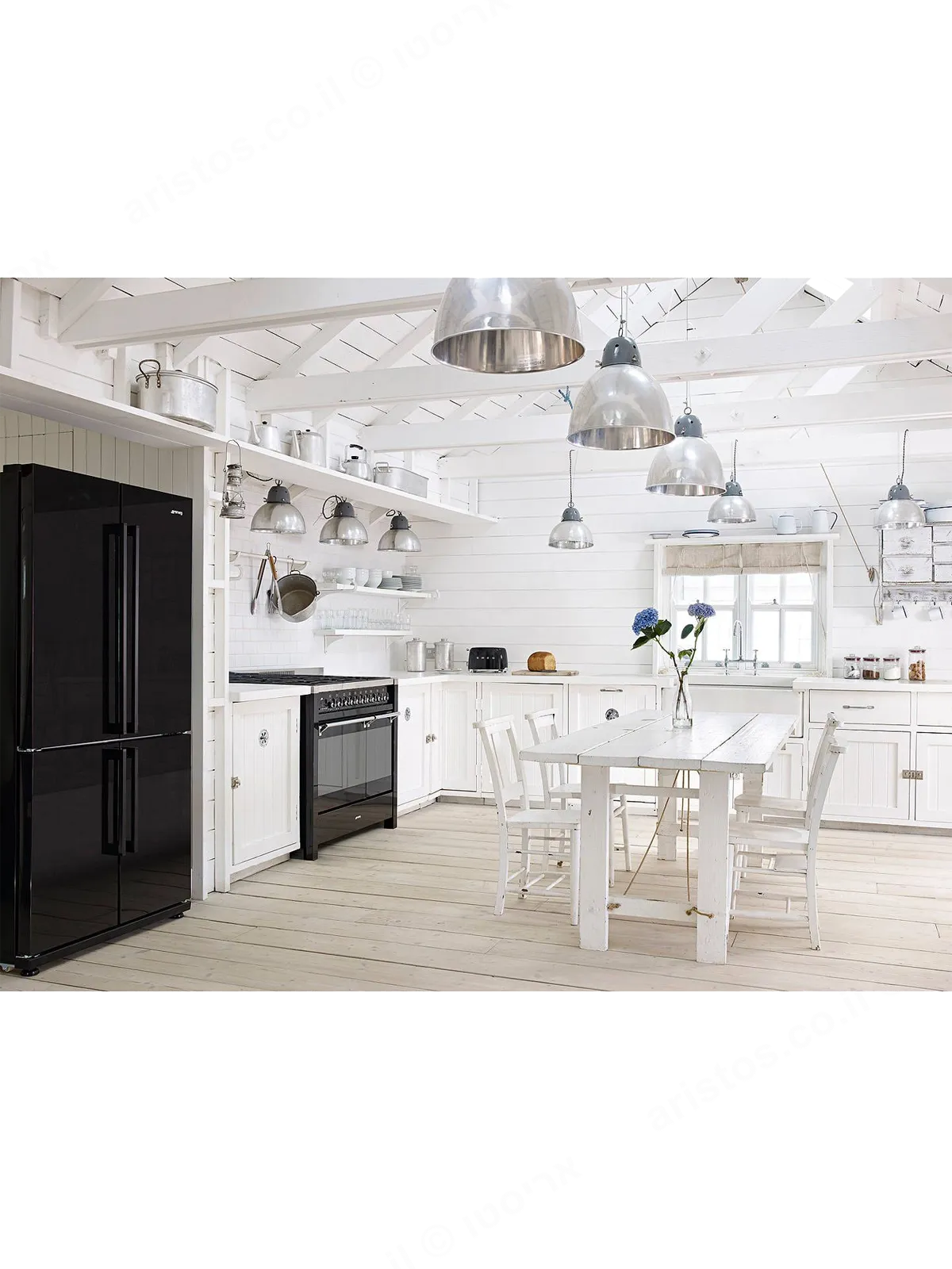 SMEG מקרר ומקפיא בעל 4 דלתות צבע שחור, מסדרת Colonial תוצרת SMEG דגם FQ60NPE — תמונה 6