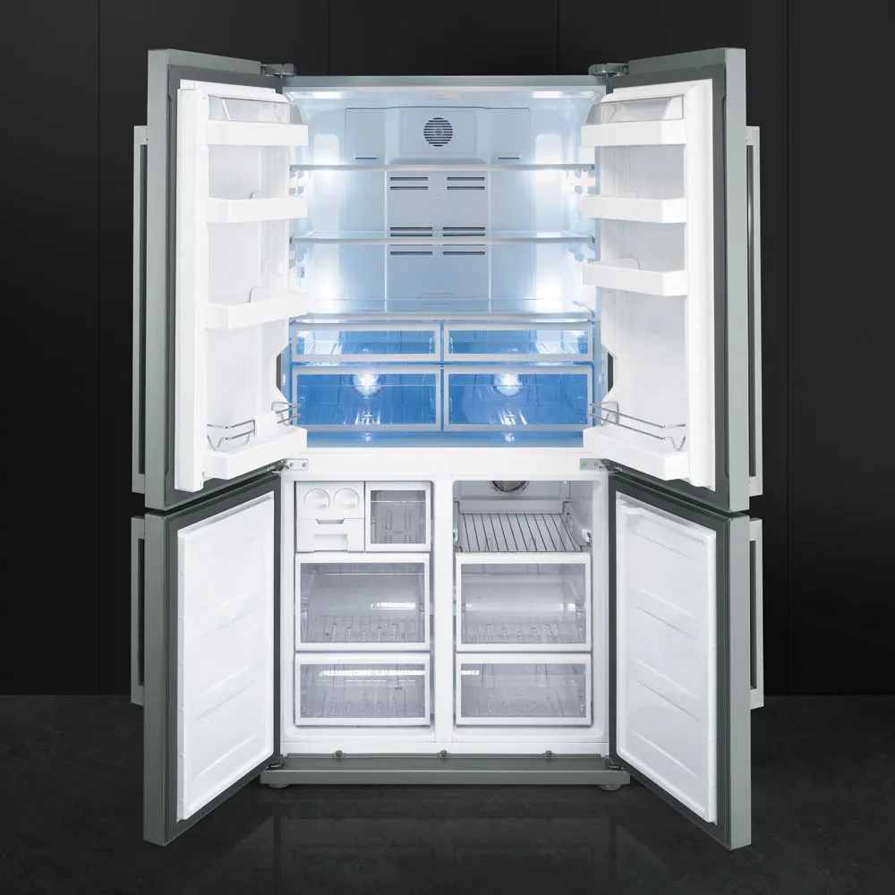 SMEG מקרר מקפיא תחתון 4 דלתות נירוסטה תוצרת SMEG דגם FQ60XP — תמונה 2