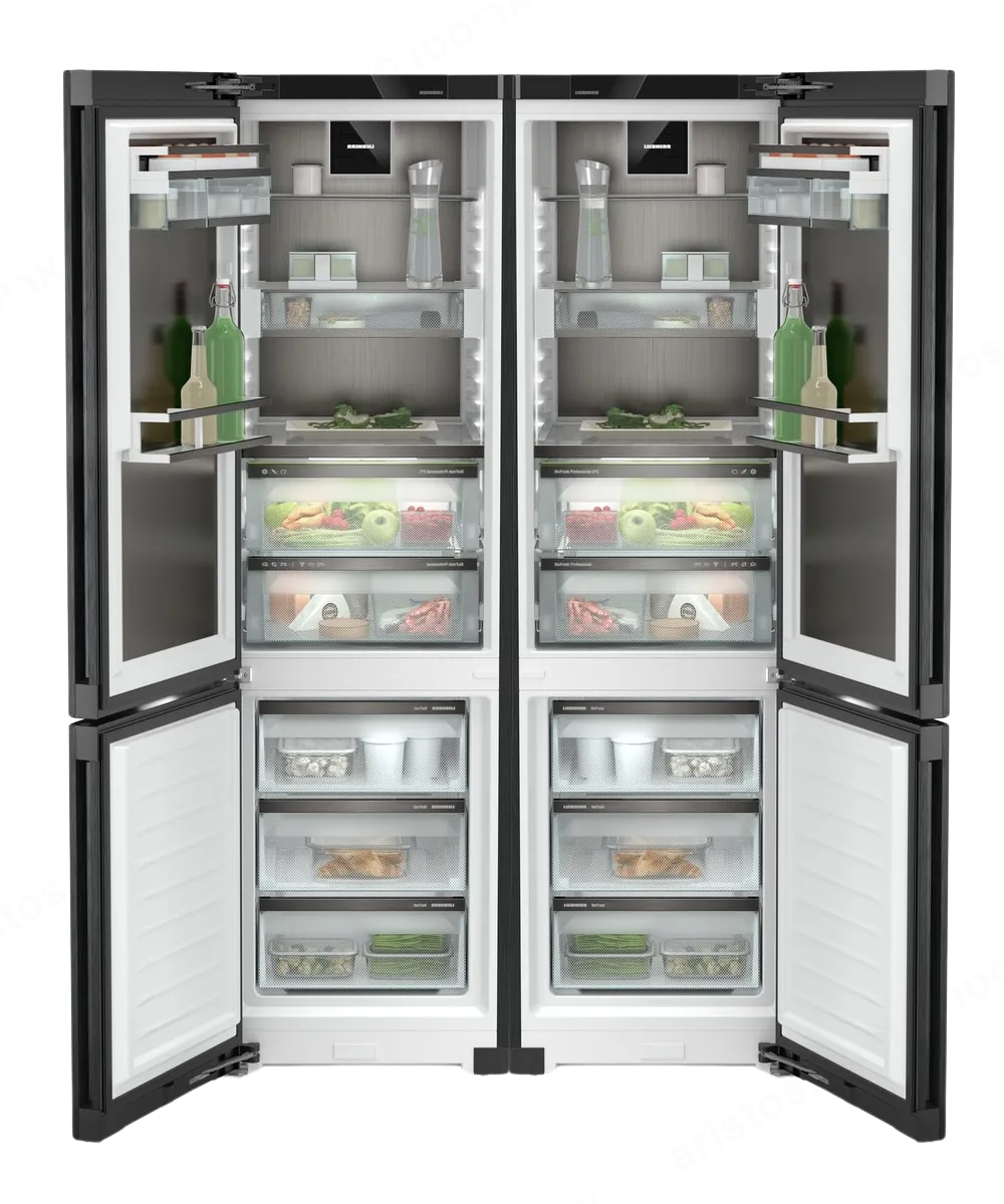 Liebherr מקרר 120 ס"מ 2 מטר גובה NoFrost נירוסטה שחורה פנים וחוץ HydroBreeze טריקה שקטה סדרת Peak תוצרת LIEBHERR דגם Twin Peak 578 — תמונה 2