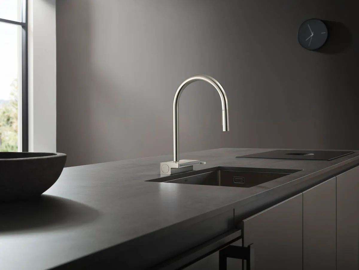 HANSGROHE ברז מטבח נשלף 170 מ"מ עם 3 מצבים מבית HANSGROHE גרמניה דגם AQUNO SELECT נירוסטה מט — תמונה 7