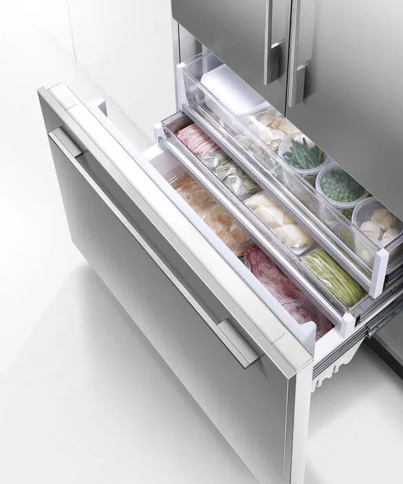 Fisher & Paykel מקרר אינטגרלי מקפיא תחתון 3 דלתות 90 ס"מ סדרה 7 יצרן מים וקרח פאנל נירוסטה תוצרת FISHER&PAYKEL דגם RS90AU3 — תמונה 4