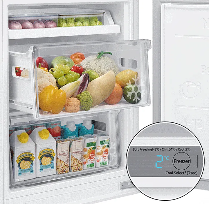 מקפיא אינטגרלי גמיש 60 ס"מ 220 ליטר Digital Inverter מצב שבת NO FROST תוצרת Samsung דגם BRZ227205WW