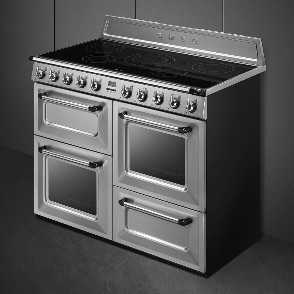 SMEG תנור עם 3 חללי בישול ותא אחסון משולב עם כיריים אינדוקציה 110 ס"מ, נירוסטה סדרת Victoria תוצרת SMEG דגם TR4110IX — תמונה 2