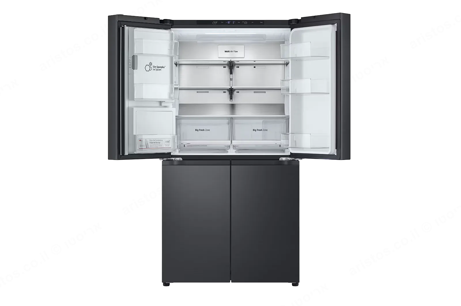 LG מקרר 4 דלתות 90 ס"מ 637 ליטר בר מים וקרח גימור פלדה שחורה מבית LG דגם GR-730BDIS — תמונה 11