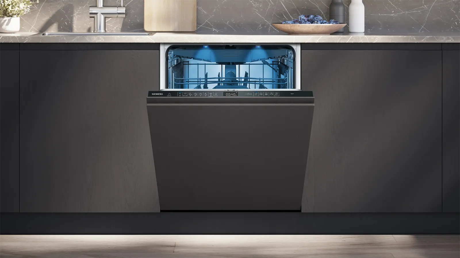 Siemens מדיח כלים אינטגרלי מלא 60 ס"מ ייבוש Zeolite הקרנה גרפית HomeConnect  תוצרת Siemens דגם SN65ZX17CE — תמונה 2