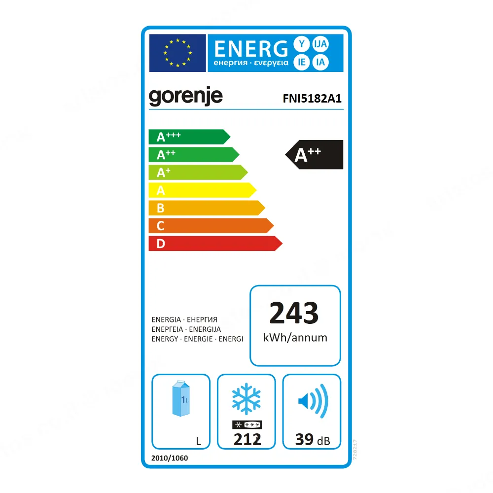 Gorenje מקפיא אינטגרלי 60 ס"מ GORENJE NoFrost דגם FNI5182A1 — תמונה 4