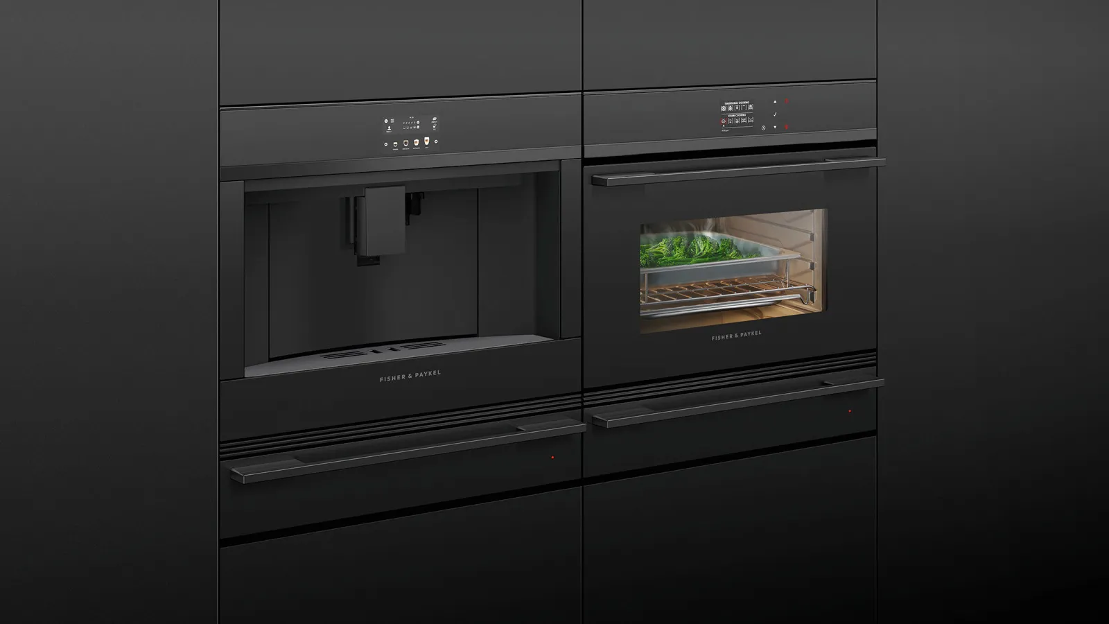 Fisher & Paykel תנור בנוי משולב מיקרוגל 45 ס"מ AirFry צג TFT גימור שחור סדרה 9 תוצרת FISHER&PAYKEL דגם OM60NMTDB1 — תמונה 7