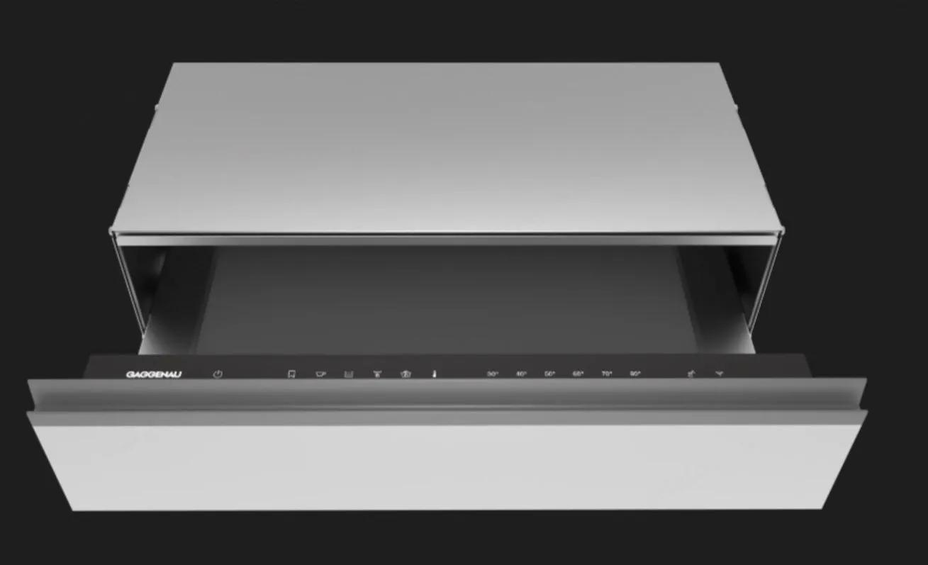GAGGENAU מגירת חימום 76 ס"מ גובה 21 ס"מ נירוסטה בציפוי זכוכית מבית סדרה 400 GAGGENAU — תמונה 6