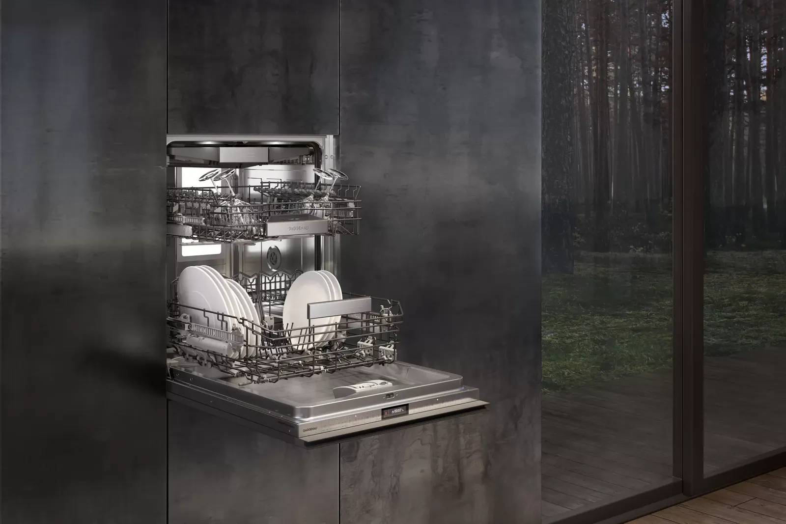 GAGGENAU מדיח כלים אינטגרלי מלא 60 ס"מ תאורה מלאה Push-to-Open הקרנה גרפית תוצרת GAGGENAU דגם DF480100 — תמונה 6