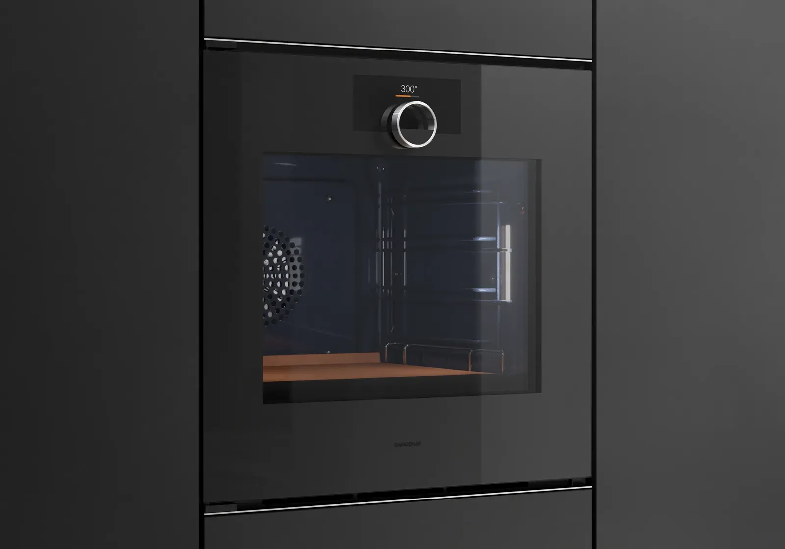 תנור בנוי פירוליטי 60 ס"מ דלת צד גימור Onyx סדרת Minimalistic תוצרת GAGGENAU דגם GO240100