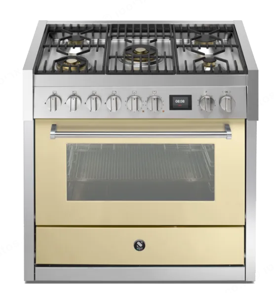 Steel תנור COMBISTEAM משולב כיריים 90 ס"מ 315 מעלות גימור שמנת תוצרת Steel דגם GENESI 90 CREMA — תמונה 6