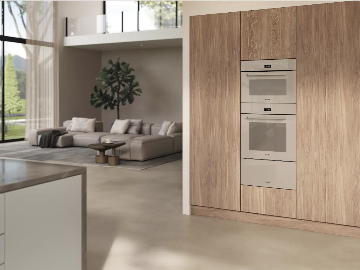 Miele תנור בנוי משולב מיקרו 45 ס"מ VITRO LINE תוצרת Miele דגם H 7440 BM Pearl beige — תמונה 9