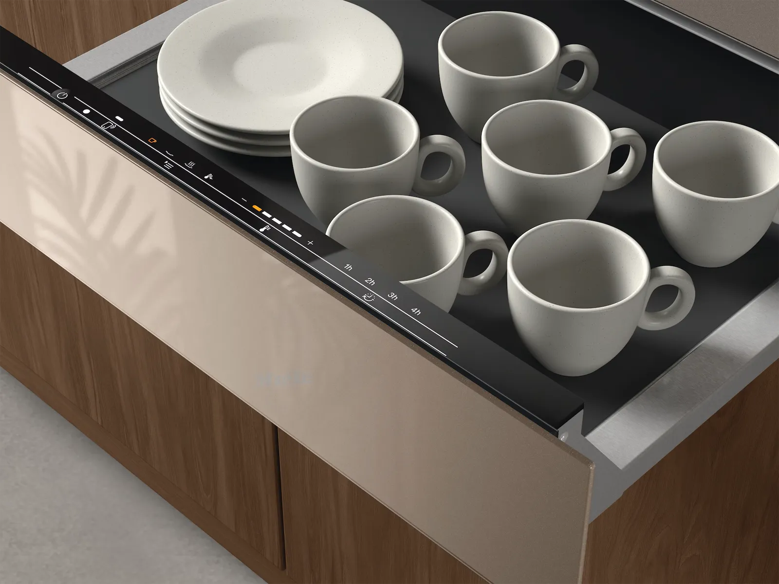 Miele מגירת חימום 14 ס"מ פתיחה בטאץ' בישול איטי תוצרת Miele דגם ESW 7010 Pearl beige — תמונה 2