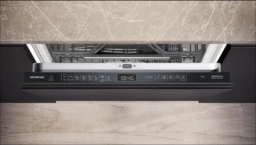 Siemens מדיח כלים אינטגרלי מלא 60 ס"מ פתיחה אוטומטית הקרנה גרפית HomeConnect תוצרת Siemens דגם SN65EX15BE — תמונה 3