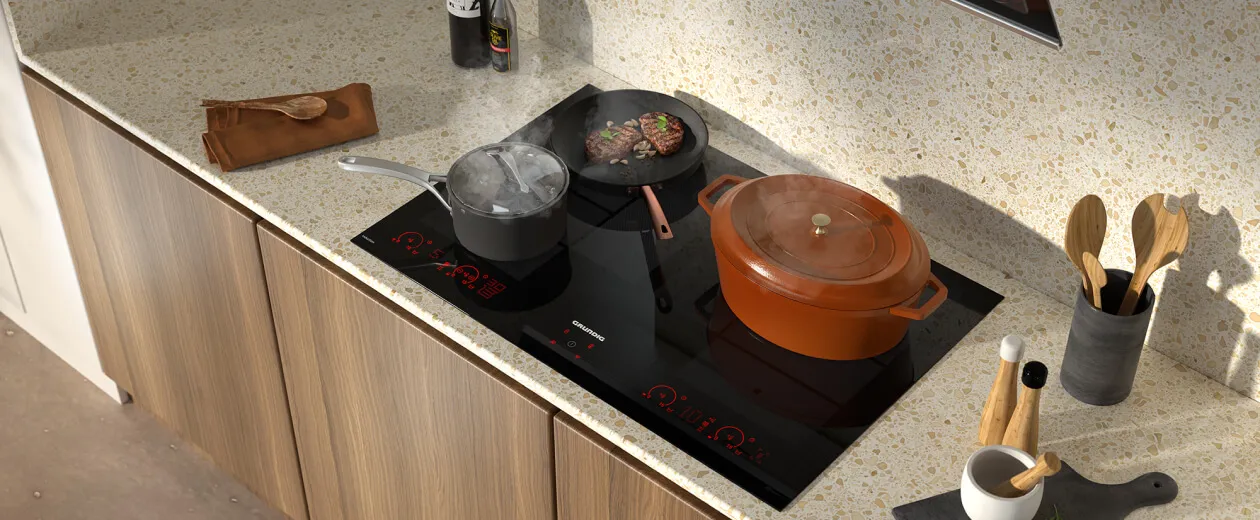 Grundig כיריים אינדוקציה 80 ס"מ 8 אזורי בישול FULL FLEXI חיישן רתיחה WiFi מבית GRUNDIG דגם GIEI838980INH — תמונה 7