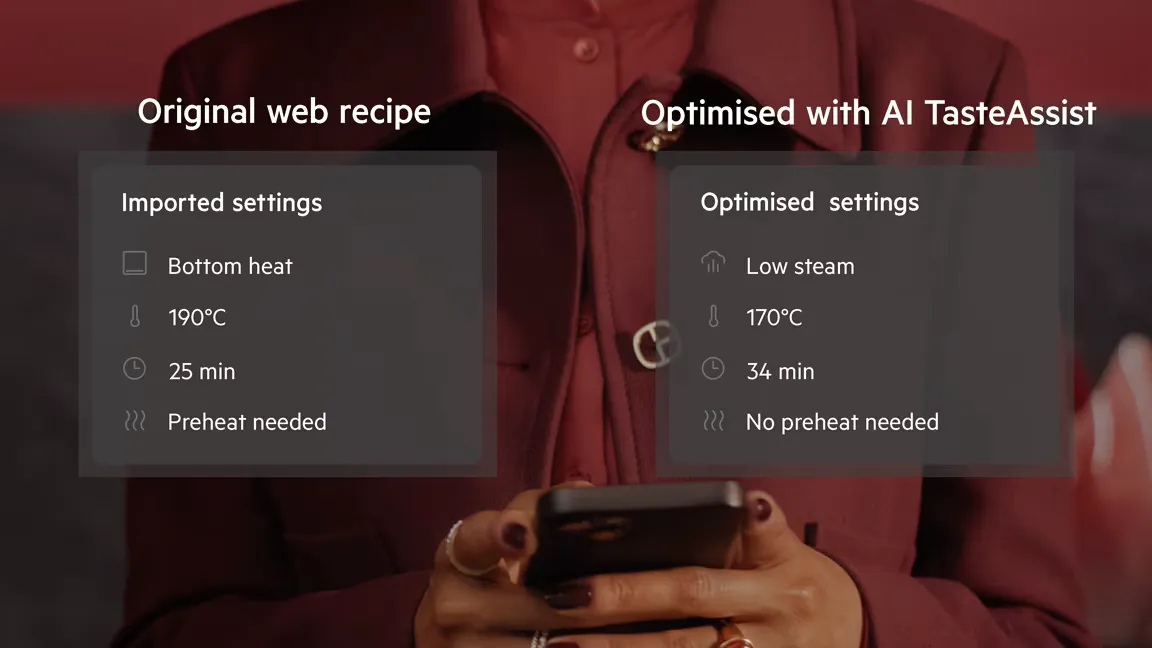 AEG תנור בנוי 60 ס"מ בישול באדים MealAssist SteamPro AI-Chef AIRFRY חיבור WiFi עיצוב MATTE BLACK תוצרת AEG דגם ABE84732T — תמונה 4