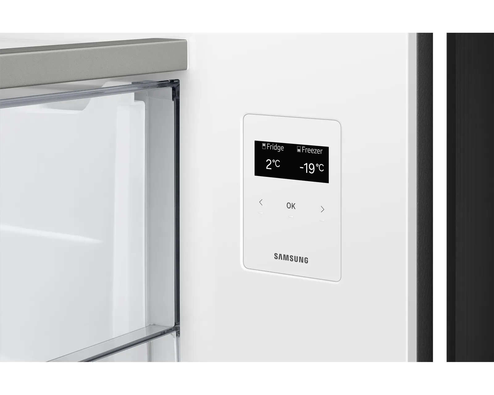 Samsung מקרר 4 דלתות 90 ס"מ קו אפס 648 ליטר גימור סהרה מט זכוכית סדרת Bespoke מבית SAMSUNG דגם RM70F63SMAT — תמונה 15
