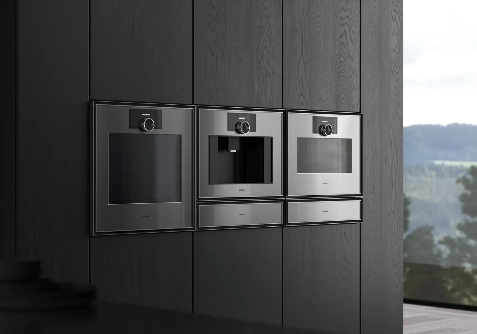 GAGGENAU תנור בנוי פירוליטי 60 ס"מ דלת צד נירוסטה בציפוי זכוכית מעושנת סדרת Expressive תוצרת GAGGENAU דגם GO451120 - ציר שמאל — תמונה 17